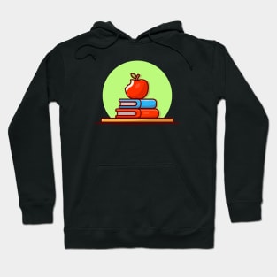 Apple On The Book Cartoon Vector Icon Illustration Hoodie